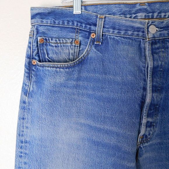 Vintage Levis 501xx 90s Jeans Size 38x30 Cotton Denim Button Fly Casual Pants - Picture 9 of 16